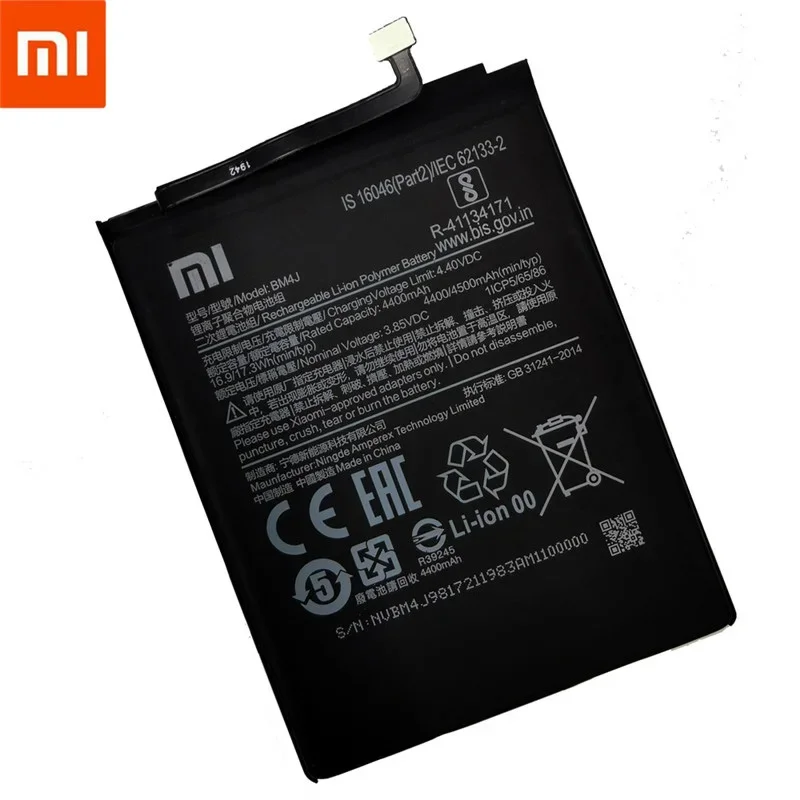 100% Original 4500mAh BM4J Battery For Xiaomi Redmi Note 8 Pro Note8 Pro Genuine Replacement Phone Batteries+Fast Shipping