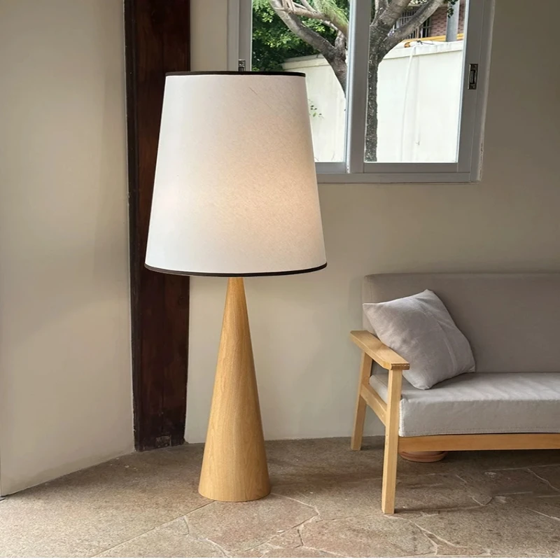 Imagem -06 - Nordic Minimalista Led Standing Light Lâmpada de Assoalho de Madeira Wabi e Sabi Sofá e Decoração de Canto Luz de Cabeceira Quarto e Sala de Estar Tecido de Sombra