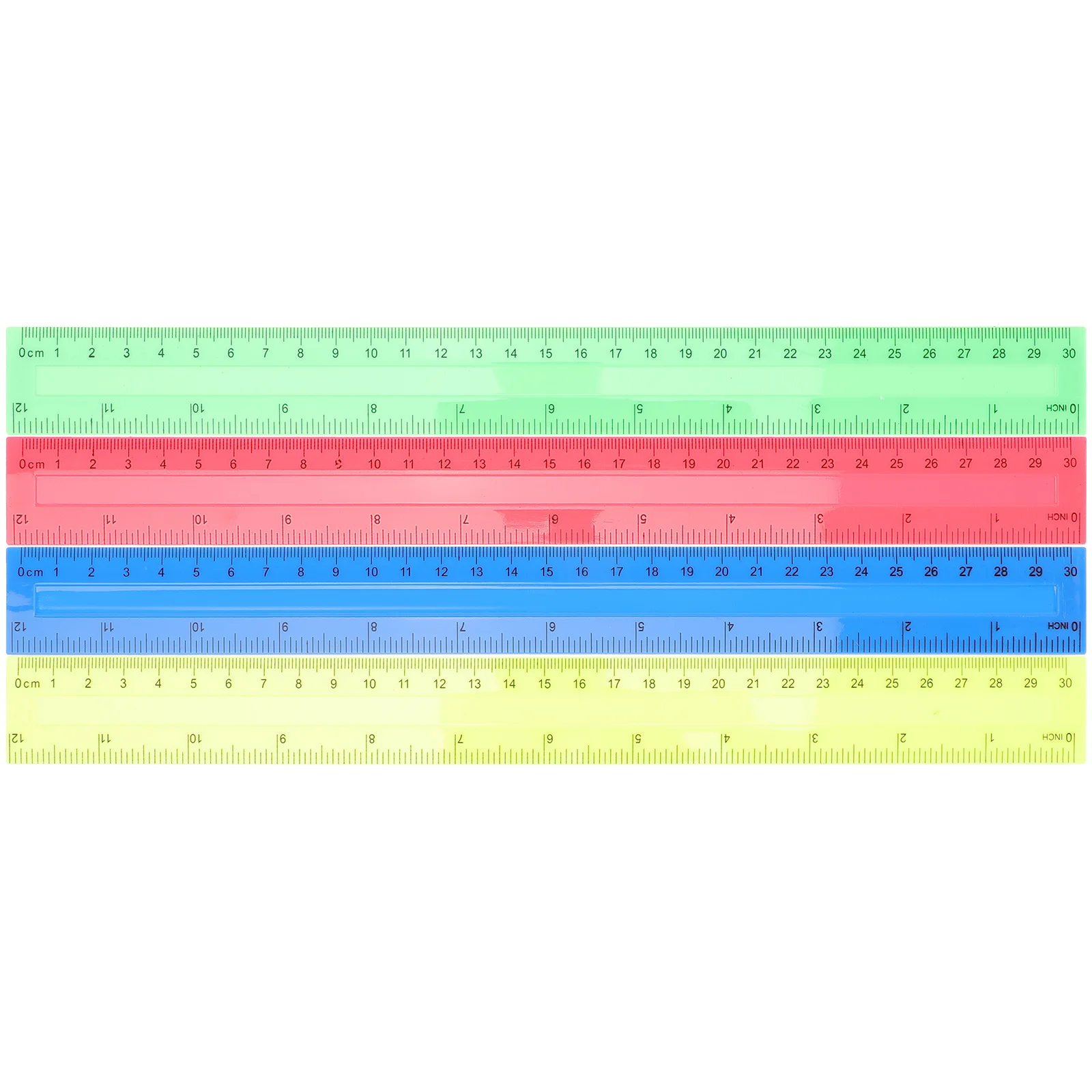 8 قطعة مساطر بلاستيكية مستقيمة ملونة أدوات قياس لطلاب المكاتب المدرسية 12 بوصة مستلزمات الفصول الدراسية السائبة #4