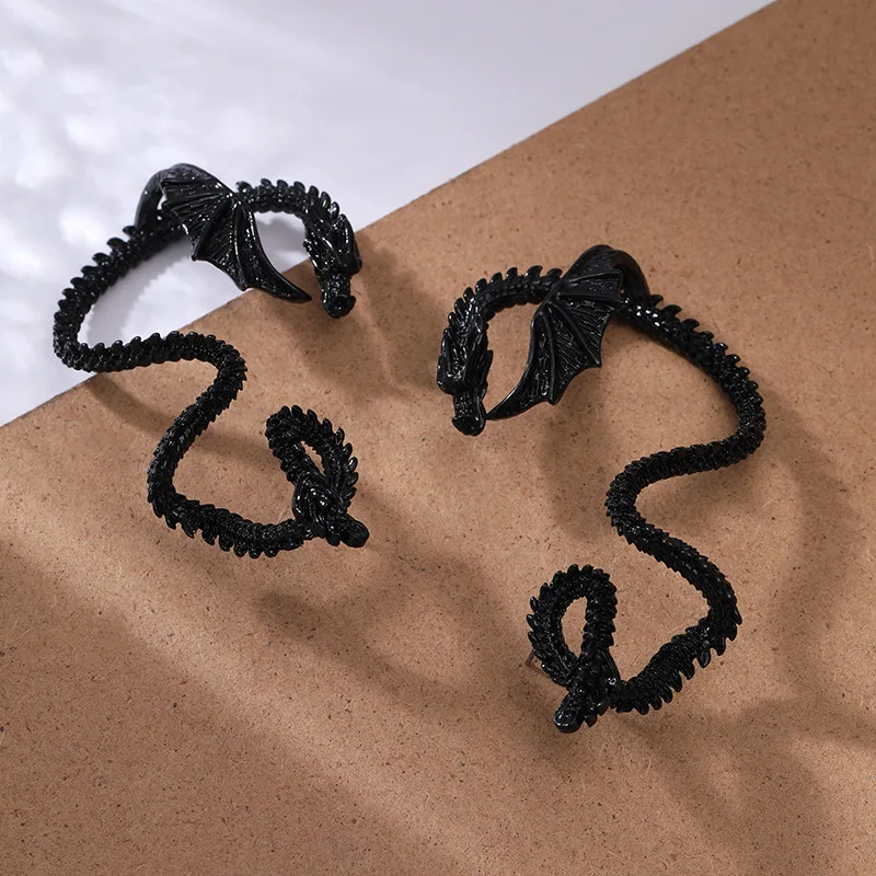 Women's Gothic Dragon Stud Wrap Earrings