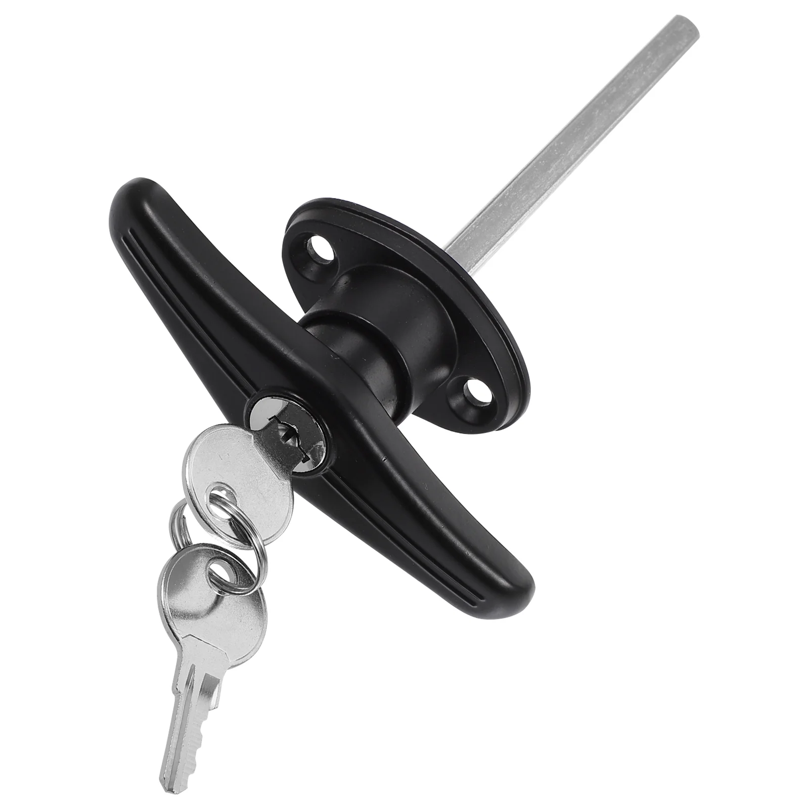 Door Lock Handle Garage Barn Replacement Assembly Key Locking T-Handles Shed Hardware Black Kit