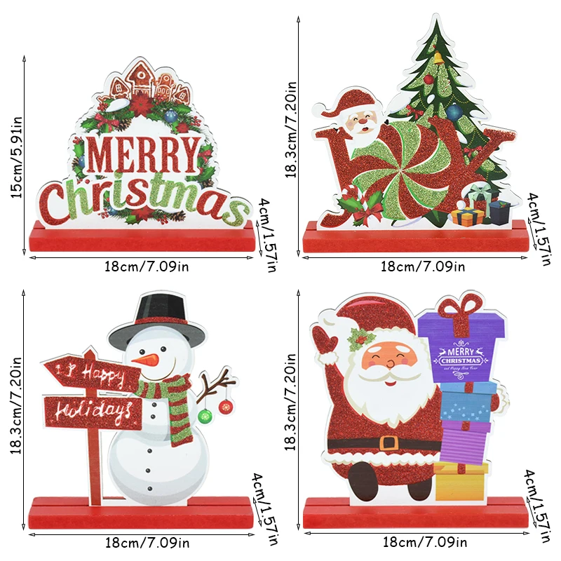 1Pc Kerst Decoratie Houten Tafelblad Staande Ornamenten Welkom Xmas Houten Ambachtelijke Kerst Decoratie Voor Thuis