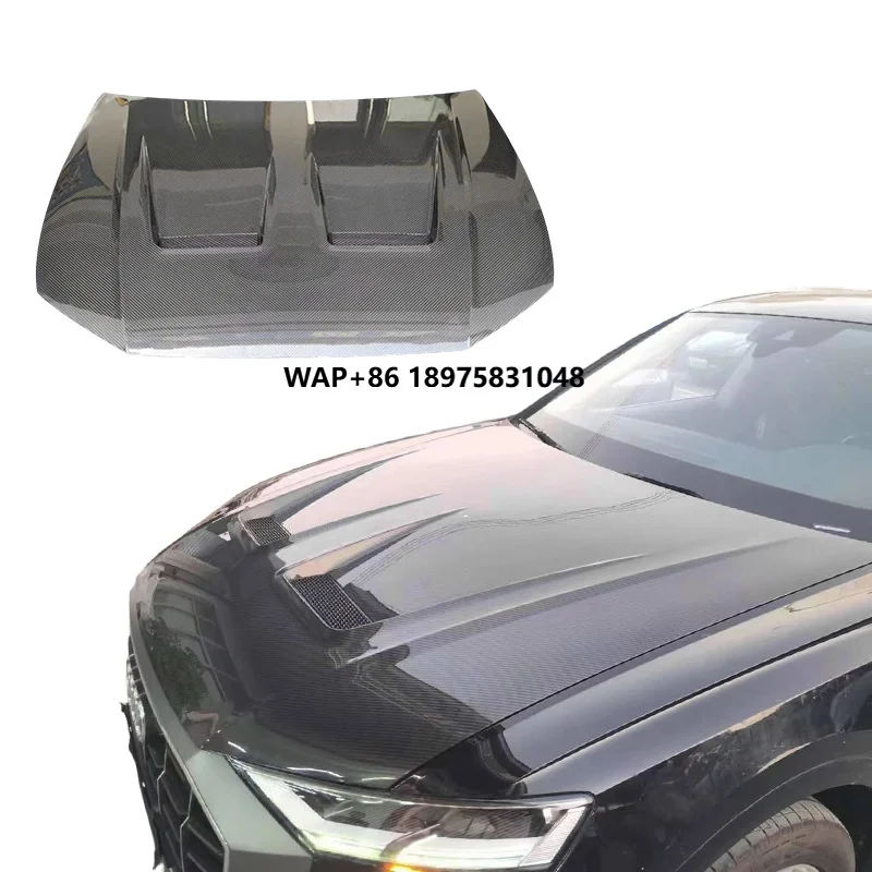 Customized Prepreg Dry Forged Carbon Fiber Bonnet Front Hood for  Q8 2019-2025 Carbon Fibre Engine Hood Upgrade