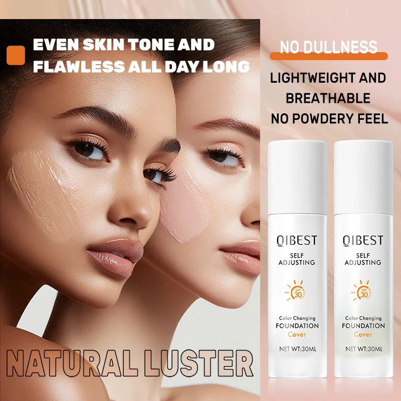 Fondotinta liquido invisibile Correttore per trucco idratante che cambia colore Fondotinta liquido trasparente naturale impermeabile