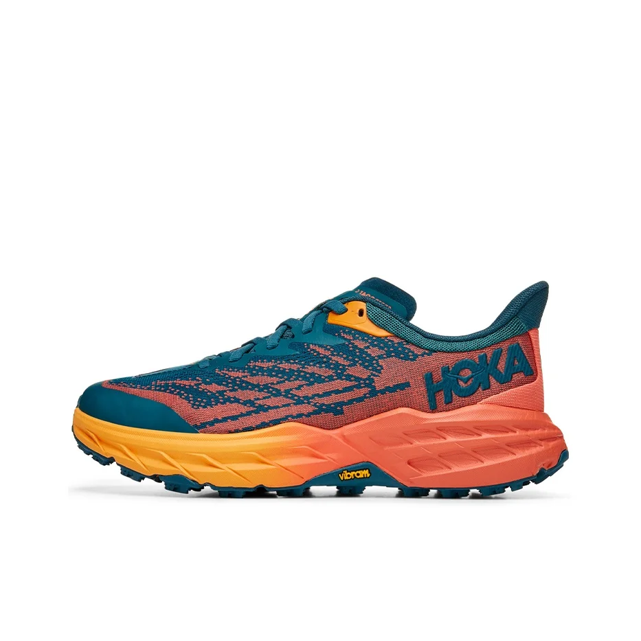 HOKA ONE ONE Speedgoat 5 Running Shoes Women's Low Top Blue/Orange 1123160-BCCML