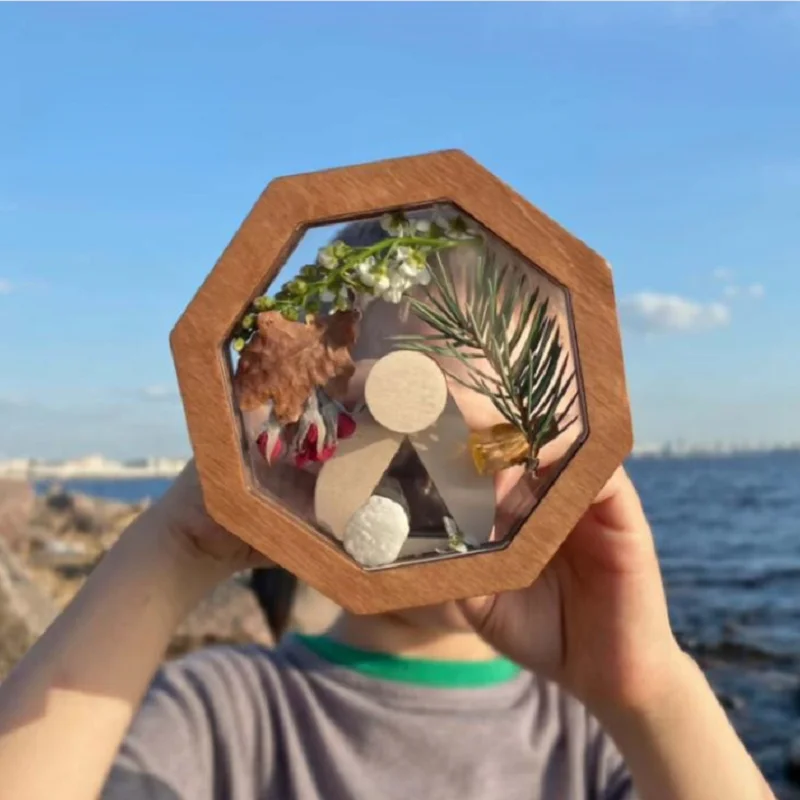 Kit de caleidoscopio de madera creativo para niños pequeños, juguetes personalizados para niños, juguete al aire libre, juego interactivo para padres e hijos