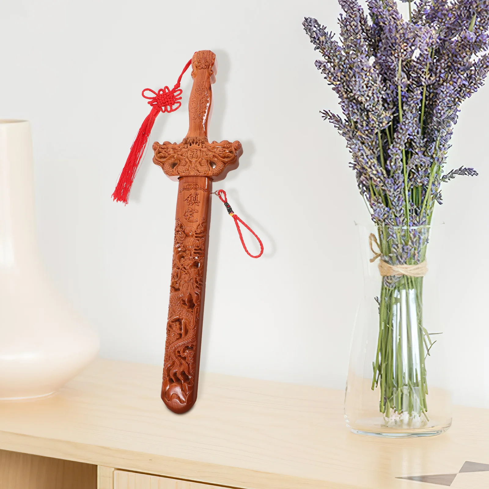 

Chinese Style Wood Sword Decoration Peach Wood Sword Home Wall Hanging Exorcism Craft Evil Spirits Suppression Ornament