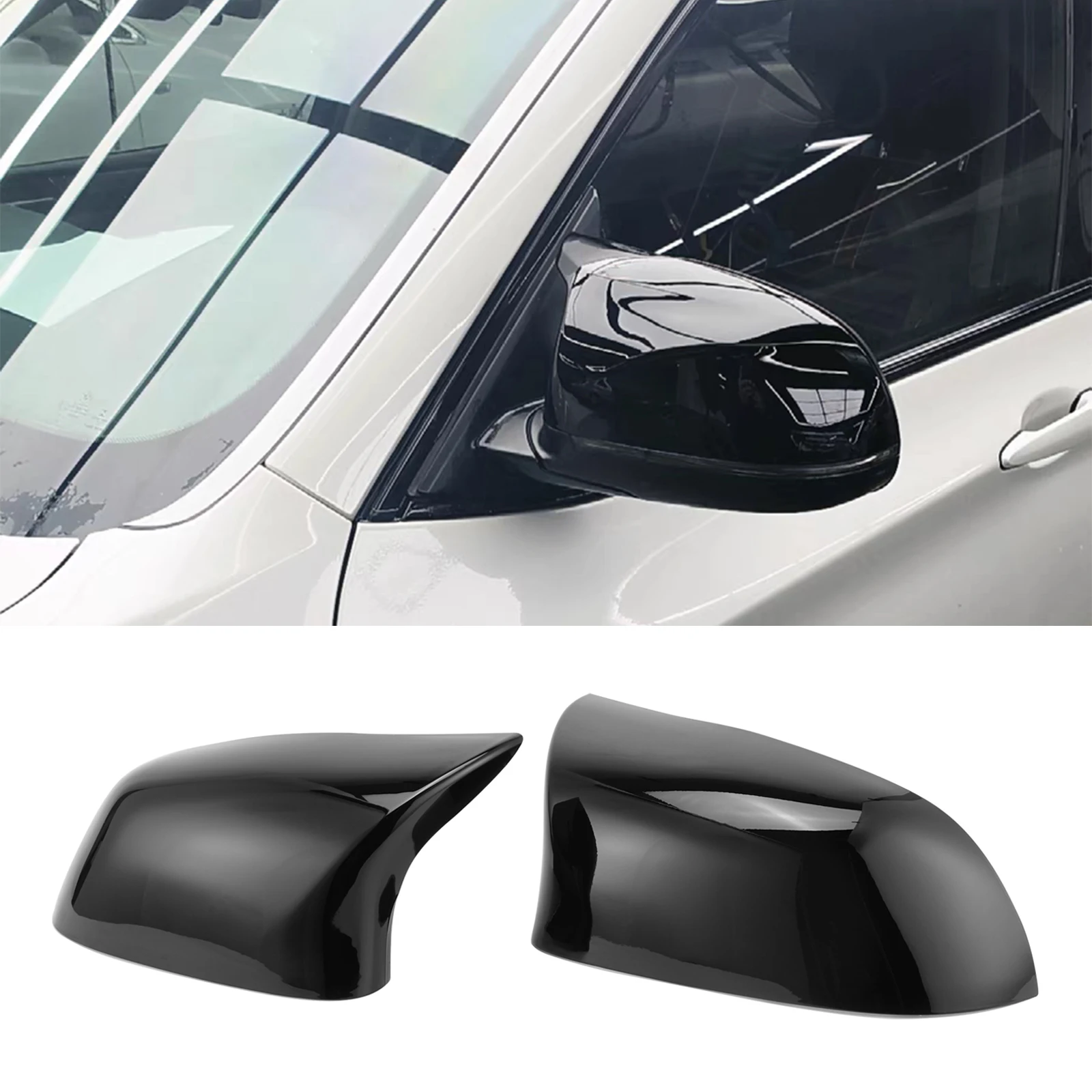 

2x M-Style Gloss Black Replacement Mirror Covers For BMW F15 X5 F25 X3 F16 X6 F26 X4 2014-2018