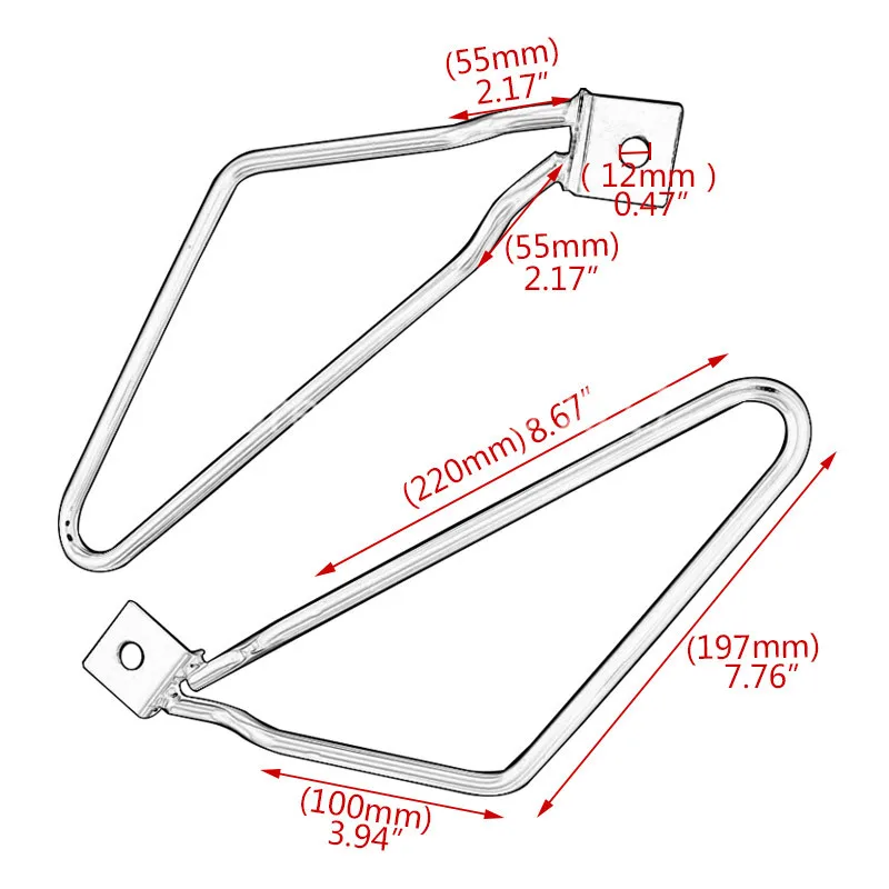 1Pair Motorcycle Saddlebag Support Brackets Saddle Bag Spacer For Harley Sportster 883 Iron XL883N Dyna Fat bob FXDF Solid Steel - view 2