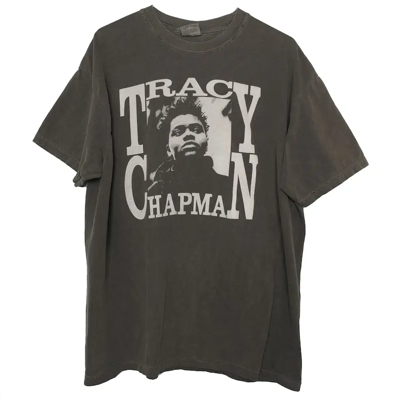 Tracy Chapman Crossroads Tee Singer Songwriter Band Fast Car Single, Matters of the Heart, New Beginning Tour Faded Shirt Made i