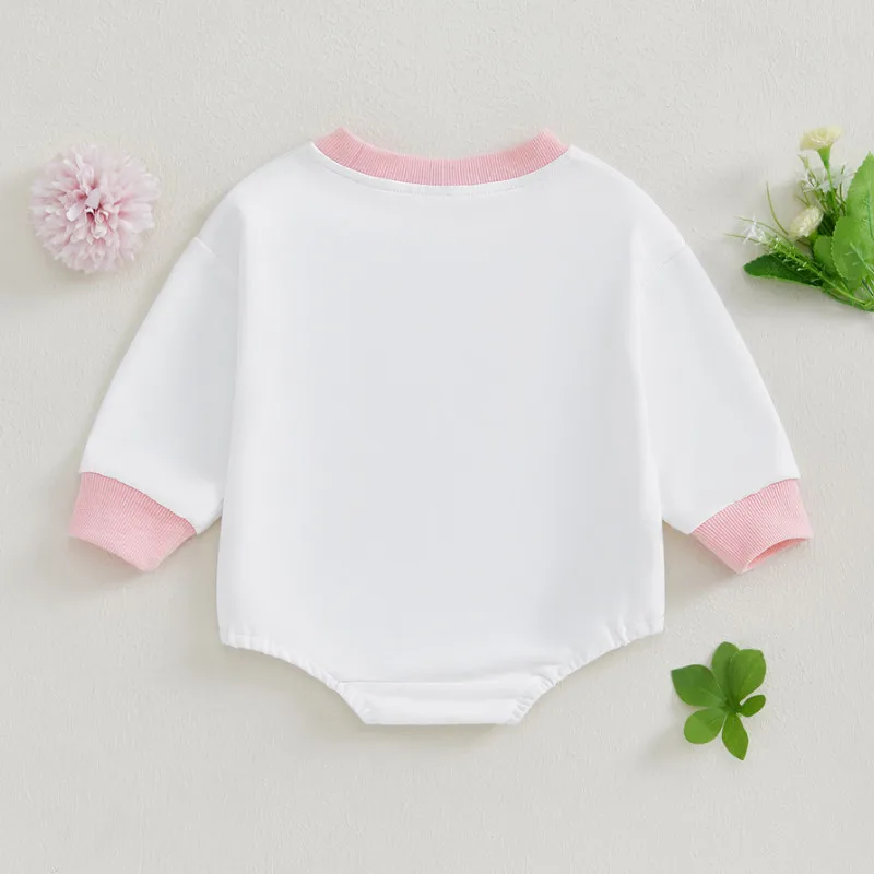 0 to 18 Months Baby Girl Sweatshirt Bodysuit Spring Autumn Clothes Western Long Sleeve Round Neck Cow Print Jumpsuit