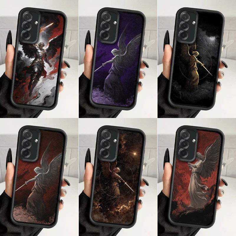 Archangel Michael Aesthetics Shockproof Phone Case For Samsung A13 A14 A15 A16 A17 A33 A34 A35 A36 A37 A53 A54 A55 A56 A57 A23 A