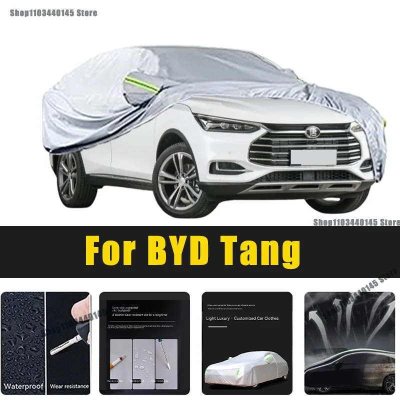 

Full Car Covers Outdoor Sun UV Protection Dust Rain Snow Oxford cover Protective For BYD Tang Accessories