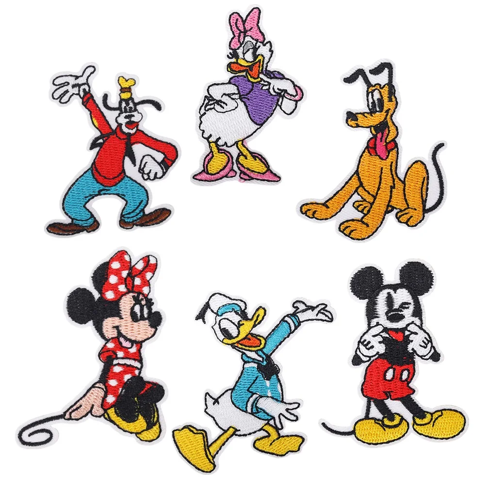 Patchs thermocollants brodés Mickey Mouse, Minnie et Donald Duck pour vêtements, chapeaux, t-shirts, badges et appliques DIY