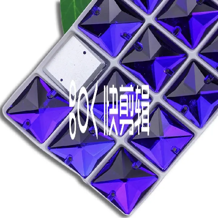 Square All Sizes Glass Crystal AB Rivoli Sewing Stones Flatback Sew on Rhinestones For Garment Clothes Bags