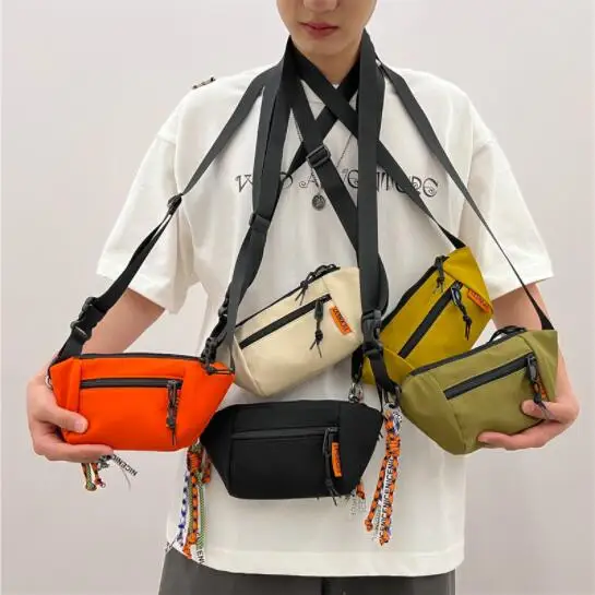 

Harajuku Style Unisex Men Nylon Crossbody Bag Street Hip Hop Boys Men Pounch 2023 Women Shoulder Small Pack Phone Pouch Purse 가방