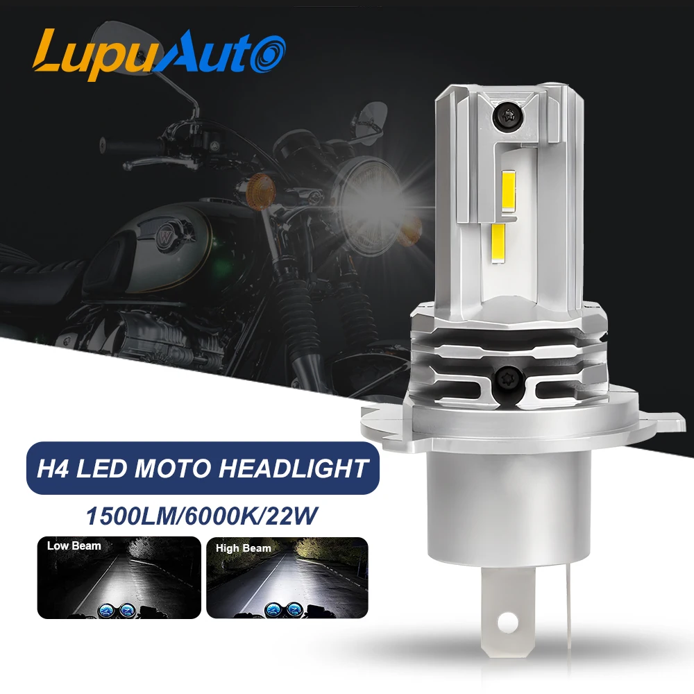 4 LEDヘッドライト電球,ハイロービーム,車のヘッドライト,ターボcsp,オートバイアクセサリー,6000k,22w,12v,24v