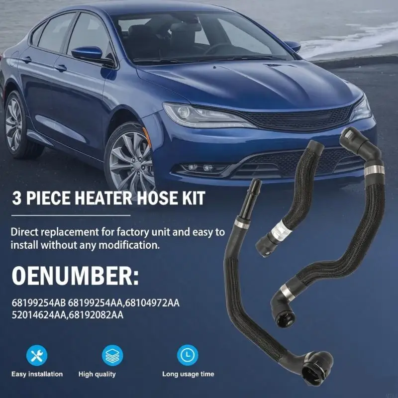M76E HVAC-Heizungsschlauchset mit Gummiabschnitten und Metallendstücken 52014624AA – Detail 5