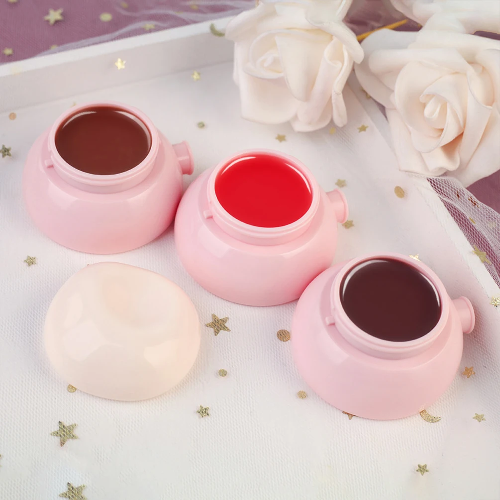 

3-color Private Label 5g Lip Balm Custom Logo with Brush Tinted Lipgloss Gel Portable Jelly Jam Moisture Makeup Wholesale Vegan