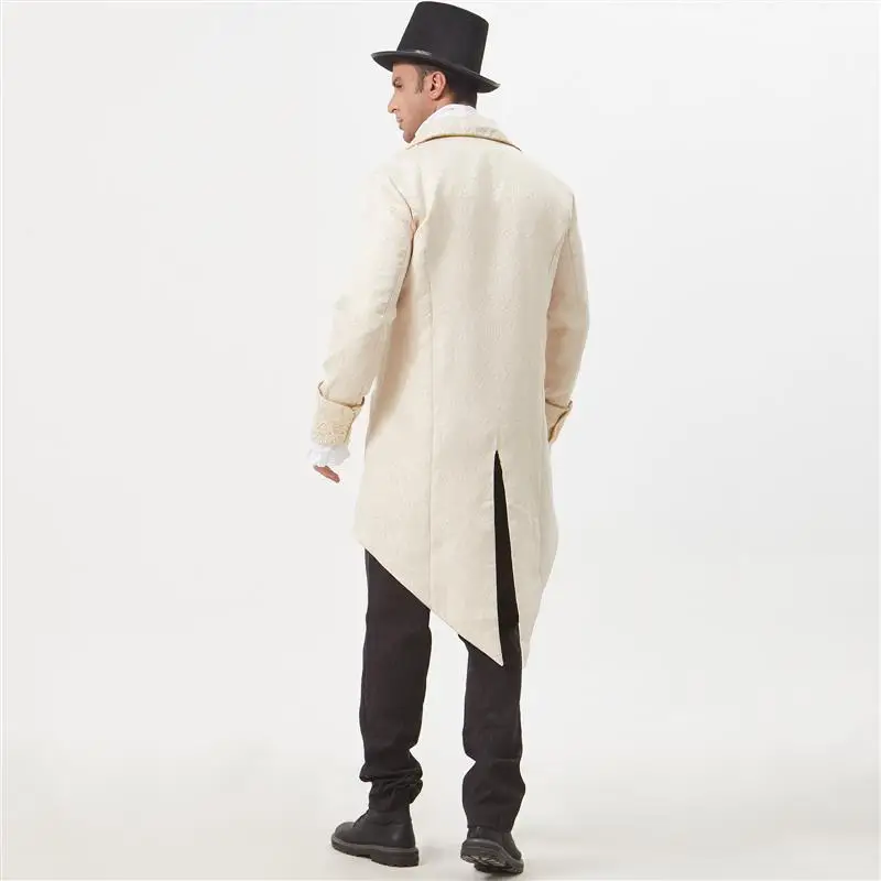 เสื้อโค้ทชายสไตล์ยุคกลางแบบเจ้าชาย แต่งลูกไม้สไตล์โกธิค ยุควิกตอเรีย สำหรับการแสดงบนเวทีและคอสเพลย์