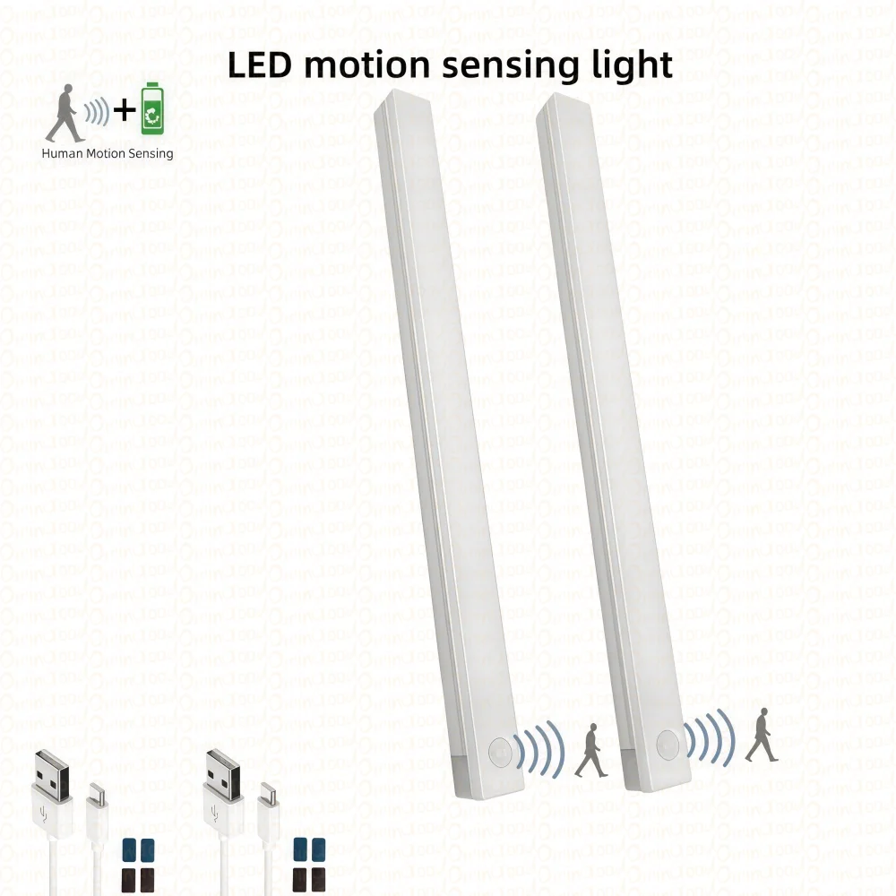 أضواء استشعار الحركة LED القابلة لإعادة الشحن، إضاءة الخزانة الداخلية، إضاءة الممر، تركيب مغناطيسي بسيط