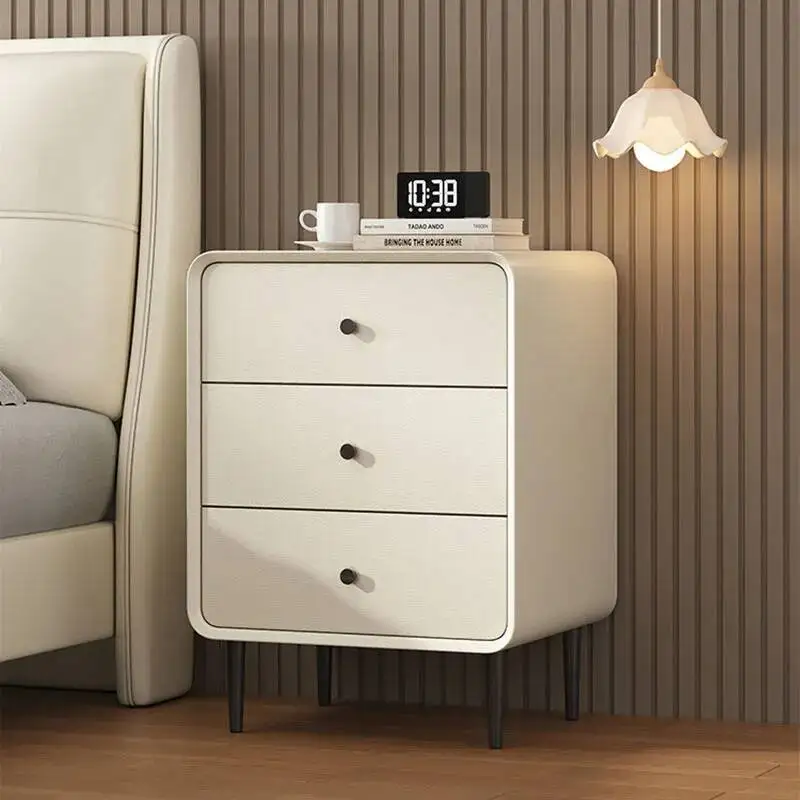 

Center Simple Vintage Rustic Nightstands Outdoor White Aesthetic Bedside Table Mobile Bedroom Table De Chevet Home Furnitures
