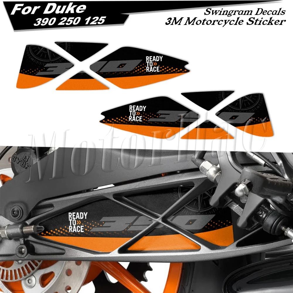 For KTM Duke 390 250 125 2017-2023 3M Motorcycle Swingarm Sticker Kit Rotating Shaft Protection Decal Accessories Waterproof