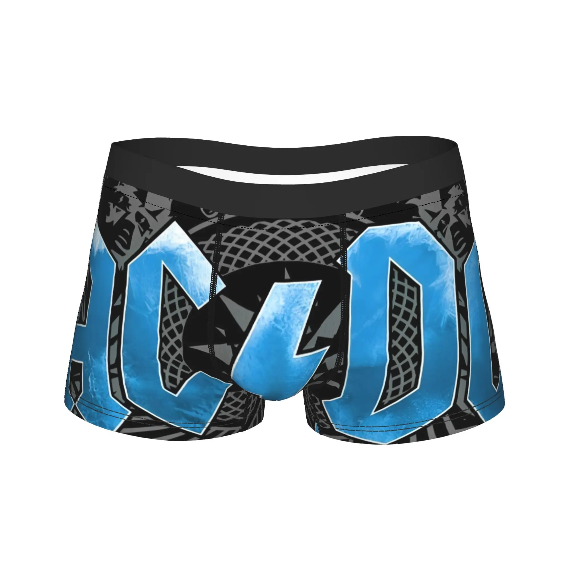 

Men's AC-DC Rock Band Long Underwear Funny Boxer Briefs Shorts Panties Male Breathable Underpants Plus Size