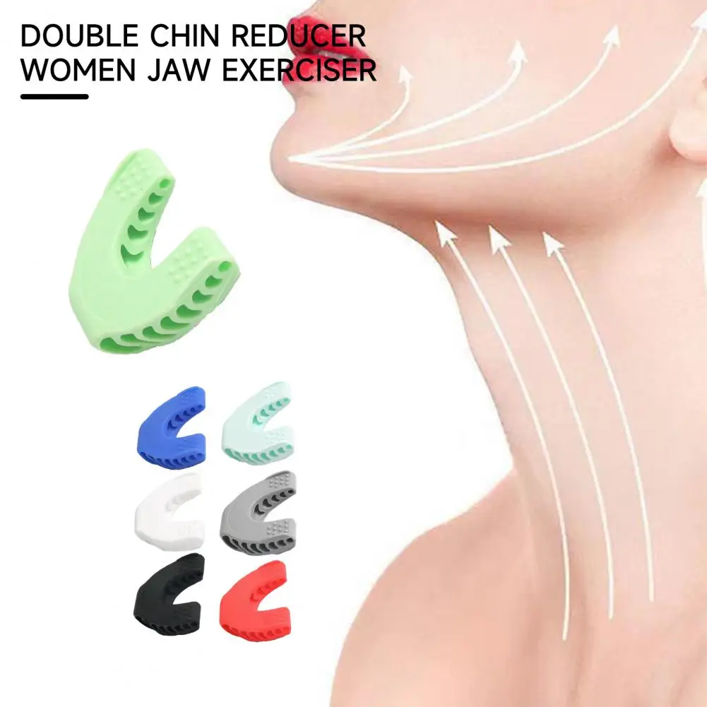 Women Jaw Exerciser with Clear Storage Box Food Grade Silicone Adults Face Sculpting Jaw Bone Strengthener Jawline Exerciser