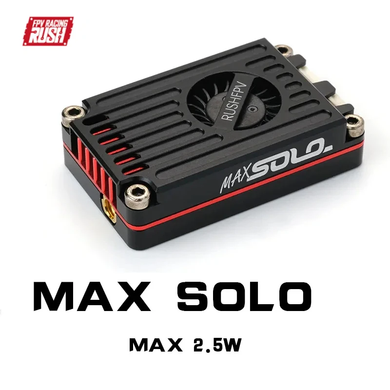 RUSH TANK MAX SOLO 5,8 GHz 2,5 W High Power 48CH VTX-videozender met CNC-schaal voor RC FPV Lange afstand Vaste vleugeldroken DIY