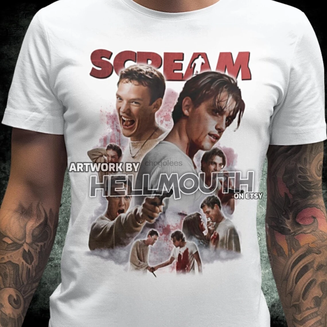 تي شيرت Scream Billy Loomis & Stu Macher! ماثيو ليلارد وسكيت أولريش - رعب التسعينيات. #1