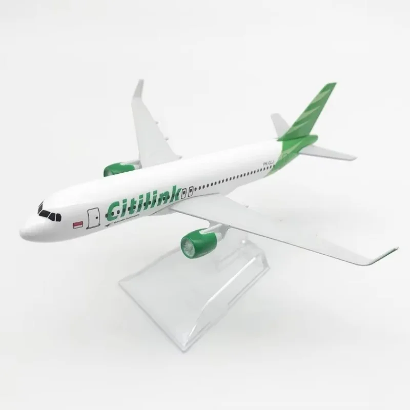 Scale 1:400 320 Metal Airplane Replica 16cm Indonesia Liancheng Airlines A320 Airbus Aircraft Die-Cast Model Children's Gift