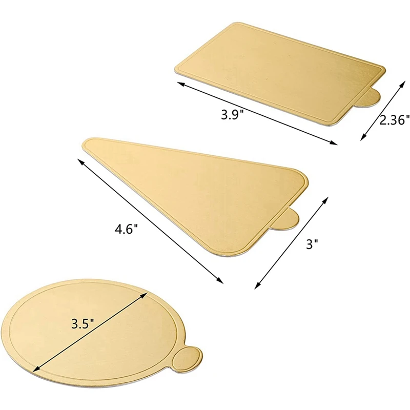 300PCS Mini Cake Boards, Gold Circle Paper Cupcake Dessert Displays Base Tray, Mousse Cake Board Plates For Parties