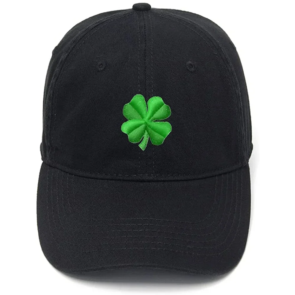 Lyprerazy Men's Baseball Cap Four Leaf Clover Embroidery Hat Cotton Embroidered Casual Baseball Caps