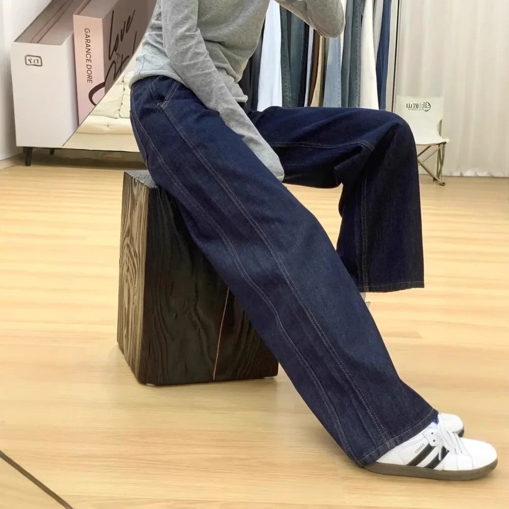 

Women High Waist Wide Leg Jeans Distressed Jean Full Length Denim Pants Loose Fit Zipper Fly Washed 2025 Summer Basics Solid