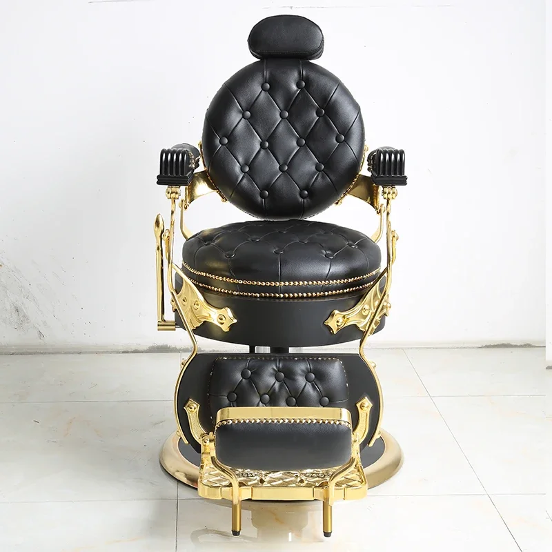 Unique black gold antique classic recliner barber chair