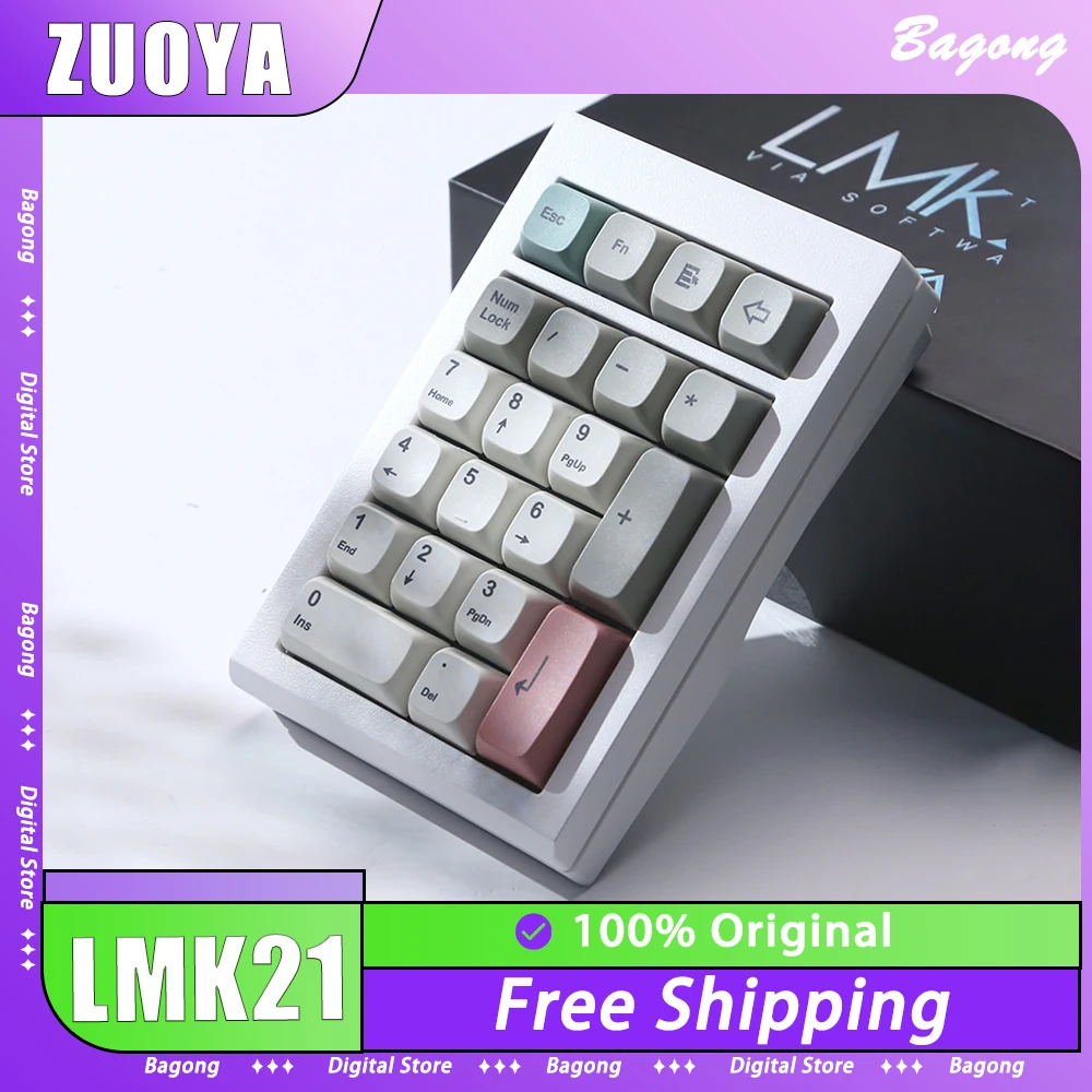 

ZUOYA LMK21 Mini Keyboard Kit Three Mode Aluminium Alloy Mechanical Keyboard Hot Swap Gasket RGB Keypad VIA Pc Gmaer Win Office