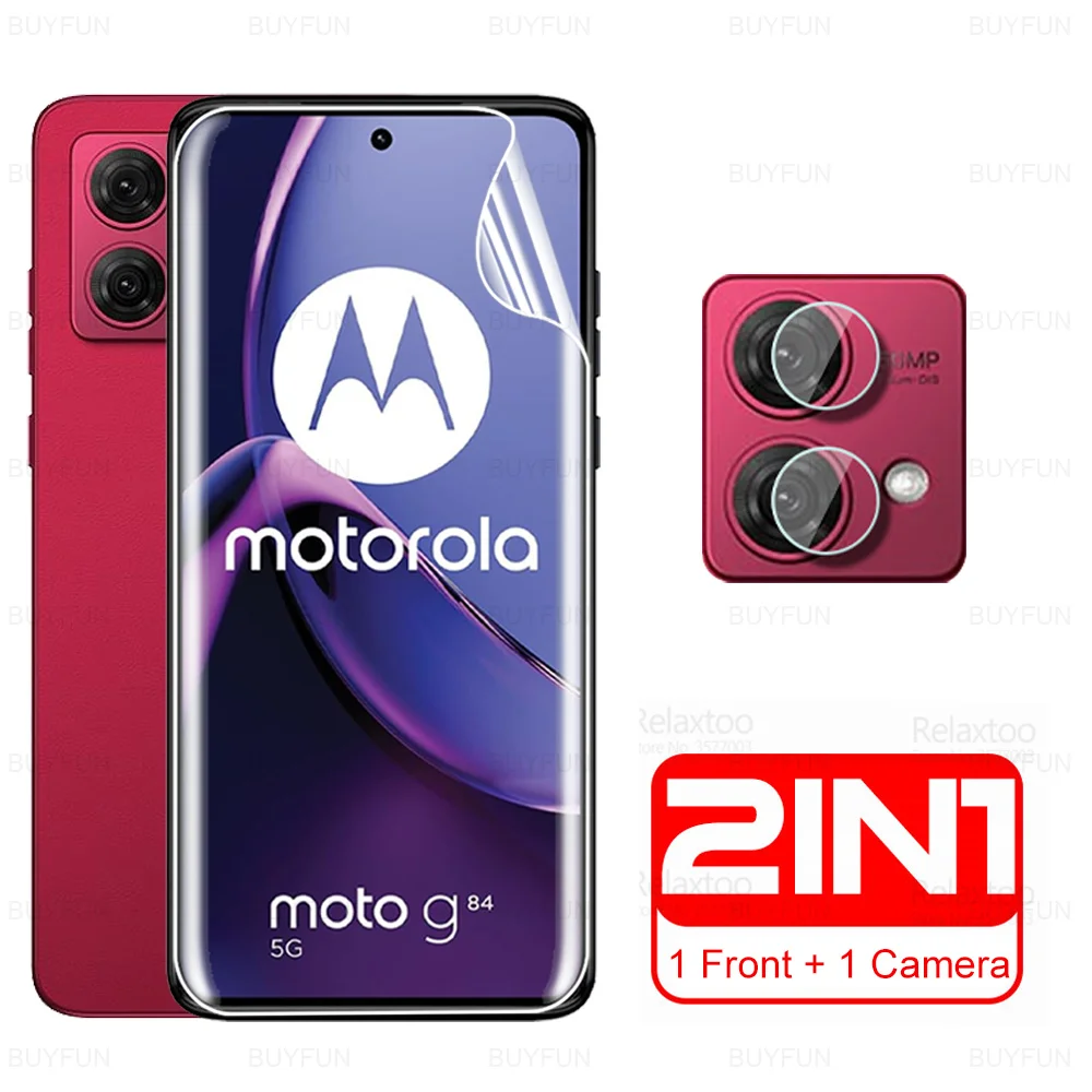 2in1 Camera Glass Hydrogel Film For Motorola Moto G84 5G Screen Protector Moto Rola MotoG84 MotoG54 MotoG14 G54 G14 4G Lens Film