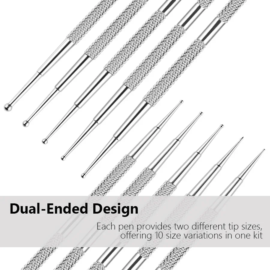 5 قطعة مسمار الفن التنقيط القلم المزدوج نهاية الفولاذ المقاوم للصدأ تصميم اللوحة قطف نقطة الراين كريستال الأحجار الكريمة الاكريليك أدوات مانيكير #3