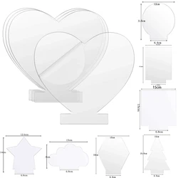 10 Shape Acrylic Sheet Cast Round Square Heart Clear Board for LED Light Base,Crafts,Sign DIY Display Projects,Laser Engraving