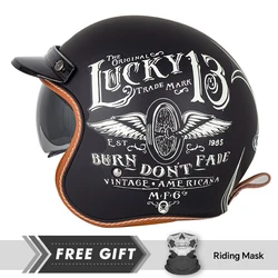 Four Seasons Motorcycle Helmets DOT Certification With HD Lens For Adult Open Face Helmet Vintage Fashion Safety Helmets