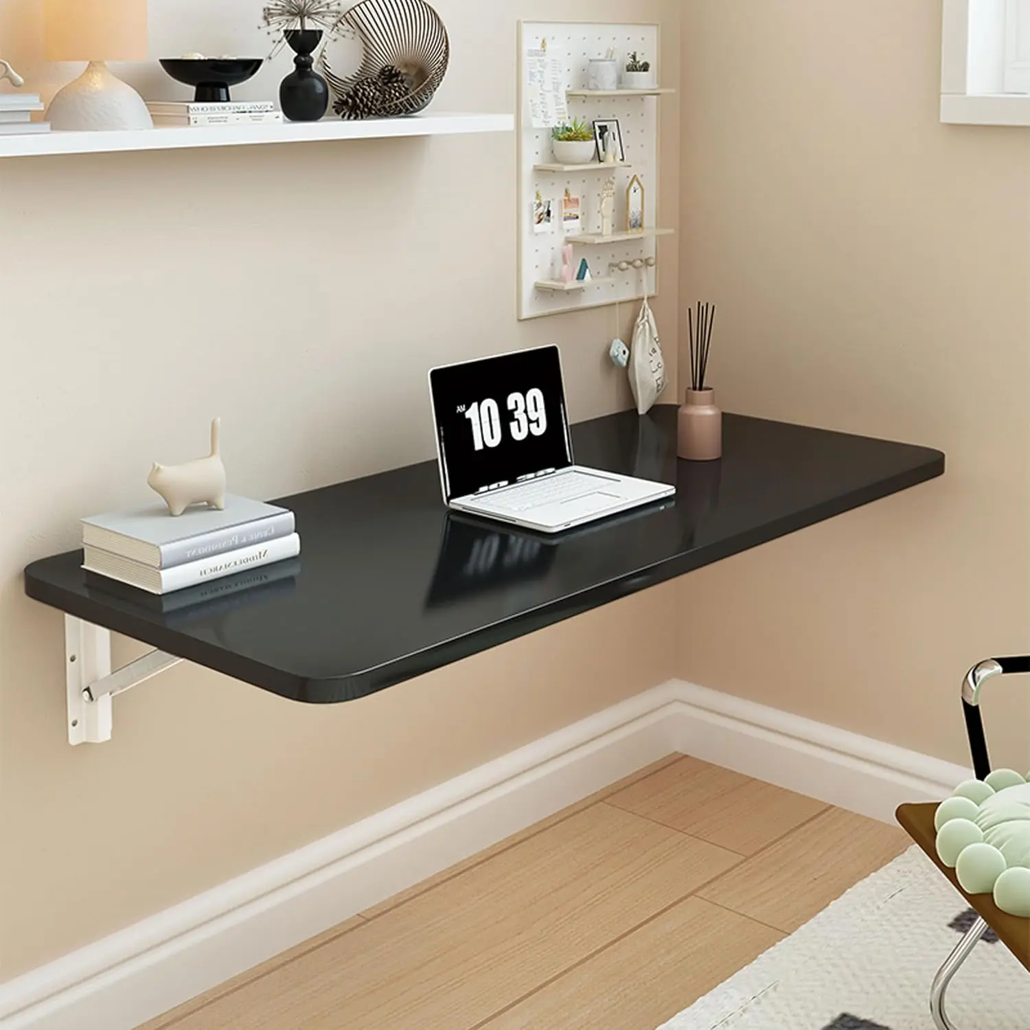 

Wall Folding Table For Laundry Room,Floating Desk For Wall Small Spaces,Fold Down Table For Home Office Computer