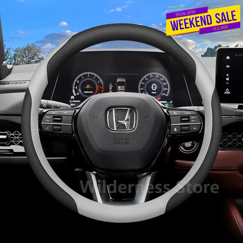 

Sport Style Leather Steering Wheel Cover for Honda Accord e.Ny1 Civic CRV XRV City Jazz HRV Odyssey Passport Fit accessories
