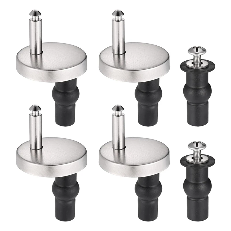 Set Of 6 Toilet Seat Attachments, Screws For Toilet Seat, Hinge For Toilet Lid Attachment,Blind Hole Fixings Hinges