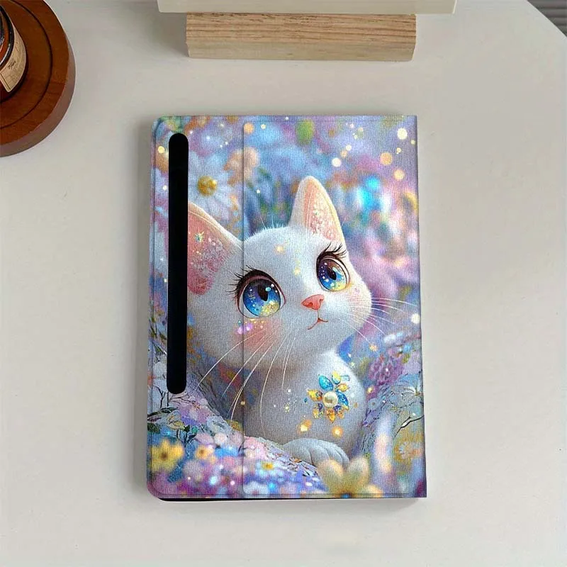 

Color Cat Popular Cartoon Art For Samsung Galaxy Tab S6 S7 S8 S9 S10 FE Plus Lite Soft Flexible Support Tablet Case Gift
