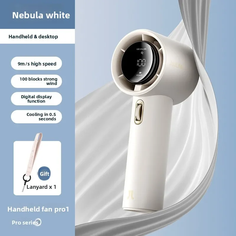 &For Ultra-High-Speed USB Rechargeable Desktop Fan 100 Levels Air Cannon Powerful Cooling Foldable for English Portable Wearable