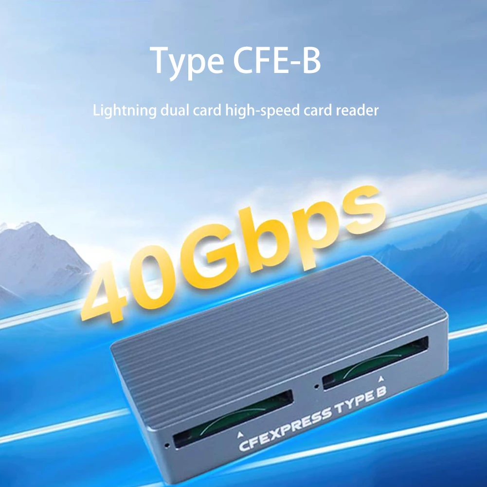 Adaptor kartu tipe B jenis CFexpress Slot ganda 40Gbps CF Express Reader pasang dan Mainkan pembaca kartu CF Express untuk kartu tipe B CFexpress