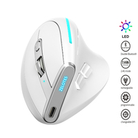 RGB 2.4G Wireless Vertaical Mouse White Rechargeable Bluetooth Mouse for Laptop Tablet Programmable Gaming Mouse Ergonomic Mice
