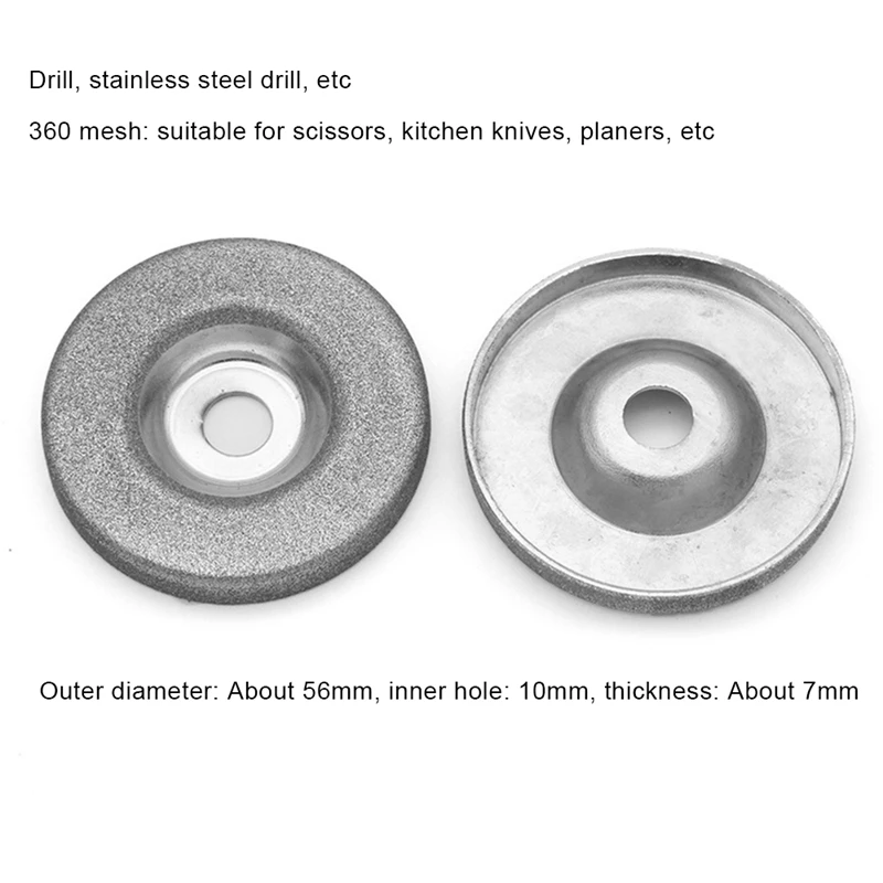 3Pcs 56Mm Diamond 180/320/600 Grinding Wheel Circle Disc For Electric Multifunctional Sharpener Grinder Sharpening