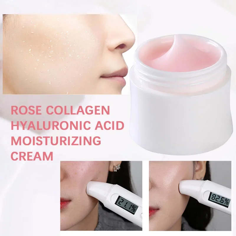 Crème hydratante au collagène Rose 24H, douce, éclaircit l'éclat de la peau terne, verrouillage en profondeur, crème pour le visage, Lotion pour le corps Non grasse